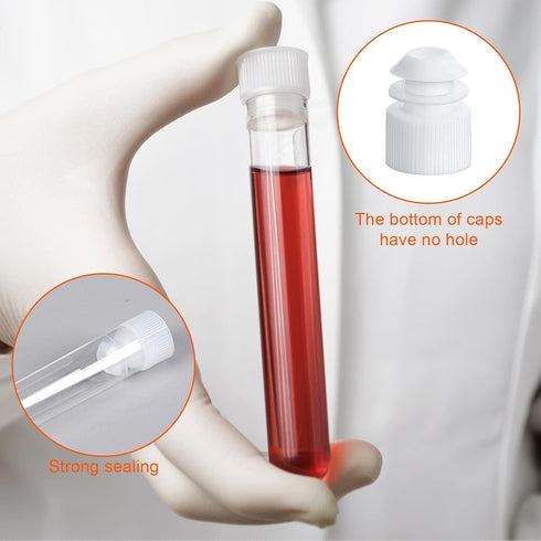 Merkunis 250 Pcs Clear Plastic Test Tubes with Caps, 16 x 100 mm (10 ml) for Scientific Experiments & Parties