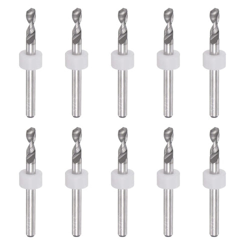 uxcell Micro PCB Drill Bit Set, 1/8" Shank Tungsten Carbide CNC Engraving Bits, 10pcs