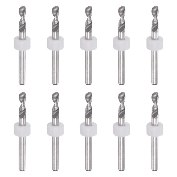 uxcell Micro PCB Drill Bit Set, 1/8" Shank Tungsten Carbide CNC Engraving Bits, 10pcs
