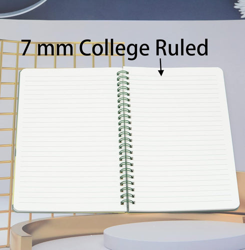 Yansanido Spiral Notebook, 4 Pcs, 10 Inch x 7.4 Inch, B5 Thick Plastic Hardcover, 7mm College Ruled, 80 Sheets, Dark