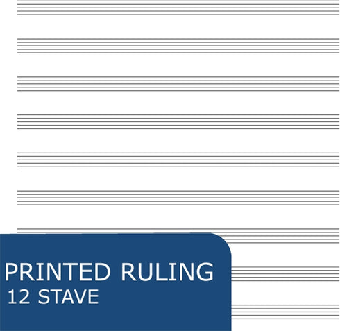Roaring Spring Music Wire Bound Notebook, 12 Staves of Music Lines, 11" x 8.5", 32 Sheets Heavyweight Paper