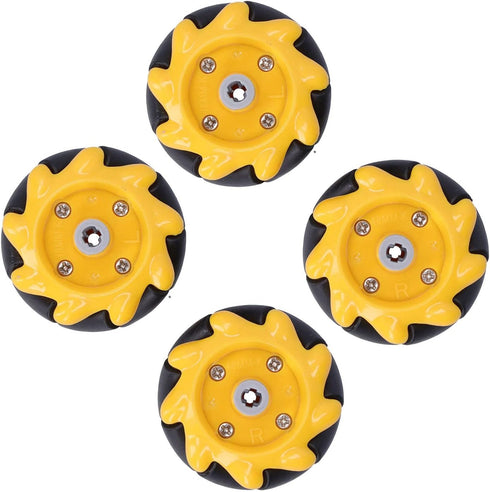 Generic 48mm Wheel Robot Mecanum Wheel Smart Robot Car Parts Accessories Directional DIY Toy Components (Two Pairs)