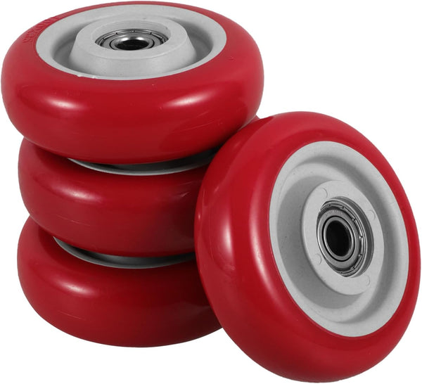 4pcs Heavy Duty Caster Wheels for Workbench Pu Replacement Wheels Bearings Smooth