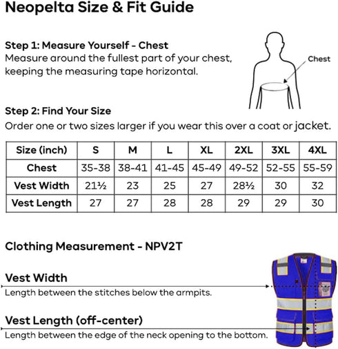 Reflective Safety Vest, Blue Mesh, High Visibility with Pockets and Zipper, Padded Neck, Blue with Yellow Trim