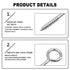 YGAOHF 10 Pcs 2.5 Inches Eye Hooks Screw, 304 Stainless Steel Heavy Duty Eye Bolts, Silver Eye Screws for Wood