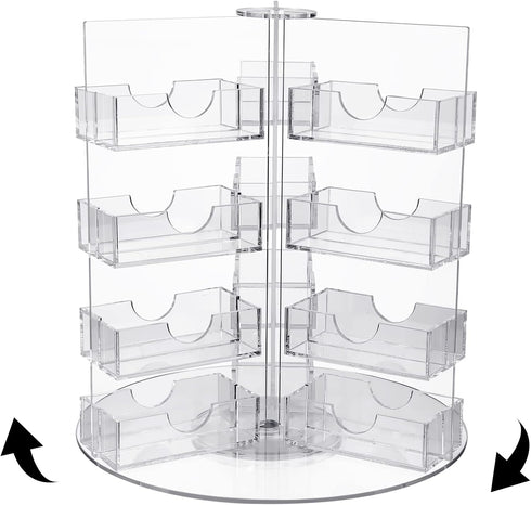 Qunclay Acrylic Business Card Holder, Multi Slot Card Organizer, Plastic Rotating Business Card Holders Clear (24