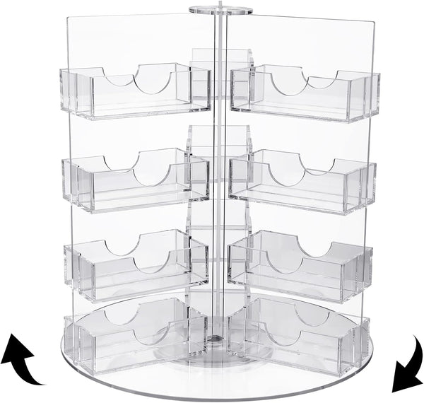 Qunclay Acrylic Business Card Holder, Multi Slot Card Organizer, Plastic Rotating Business Card Holders Clear (24