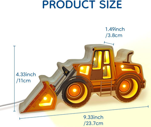 3+ Night Light for Kids, Wooden Loader with Led Night Light, Nursery Nightlight for Toddler Ages Boys and Girls, Cute
