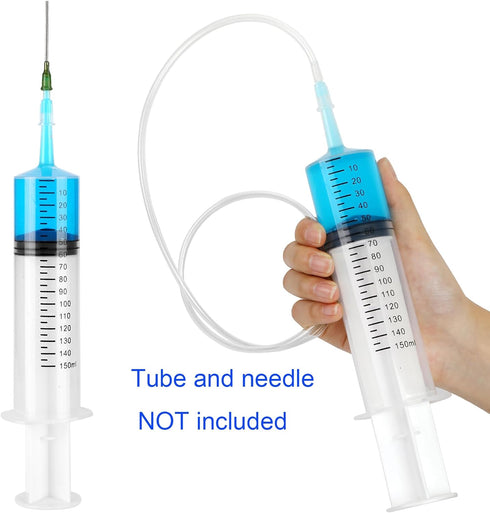 5 Pack 150ml Reusable Plastic Syringe, Individually Packaged for Scientific Labs and Dispensing