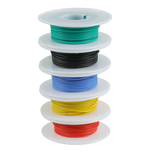 BOJACK 28 AWG Flexible Silicone Wire Electric Wire Hook Up Wire Kit, 300V Cables with Heat Shrink Tubings