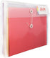 JAM PAPER Plastic Envelopes with Button & String Tie Closure & 2 Dividers, Clear, 12/Pack