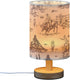 Bedside Lamp West Cactus Cowboy Table Lamp for Bedroom LED Nightstand Lamp Shade USB Ports Wood Base for Living Room