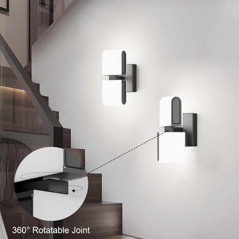 6000K Aipsun Black Wall Sconces Hardwired Modern LED Sconces Wall Lighting Indoor Wall Sconce for Living Room Hallway