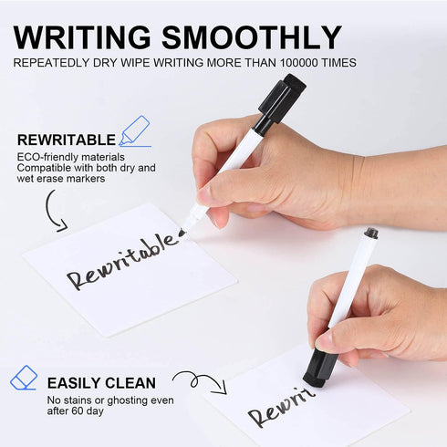 Dry Erase Sticky Notes Reusable, 4"×4", 6 Pack White Sticky Notes for Wall, PC, Wood, Bricks
