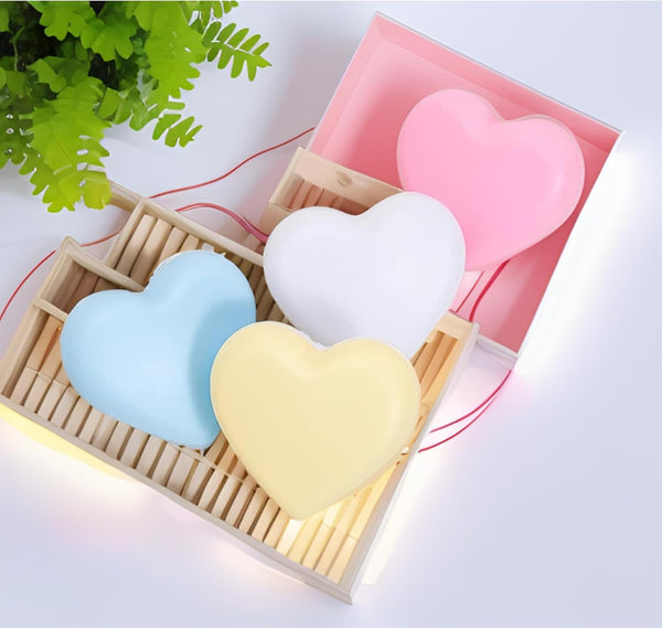 4 PCS Cute Night Lights, Heart Shape Nursery Nightlight with Light Sensors,