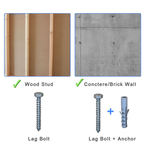 Drywall Anchors for TV Mount - Lag Bolt Kit with Concrete Wall Anchors M8 Lag Bolts