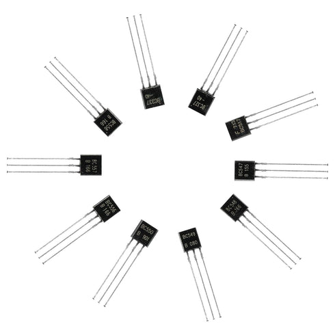 Eowpower 250 Pieces NPN PNP Power Transistors Assortment Kit, 10 Values - BC327, BC337, BC517, BC547, BC548, BC549,