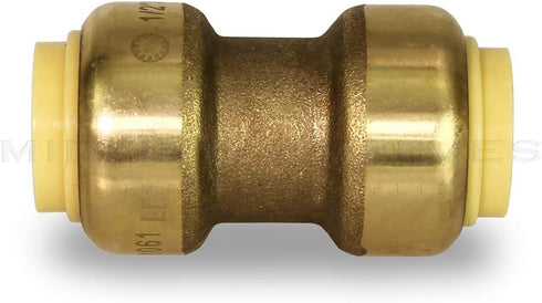 Everflow Supplies Pushlock UPSC12 Coupling, 1/2 Inch Long Push X Push for PEX, CPVC, Copper