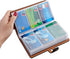 RFID Black Credit Card Holder, Leather Business Card Organizer with 96 Slots, Protector for Important Documents