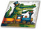 3dRose Funny Cute Colorful Alligator Playing with Model Train Set Gator 8