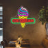 SSGLABSIGN Frozen 15.5X14" Ice Cream Cone LED Neon Sign, USB Powered Neon Lights Sign for Business Decoration, Open