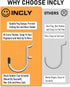 INCLY 1/4" Pegboard Hooks Set, 206PCS Heavy Duty Peg Hook Hanger for Craft Assortment Garage Organizer