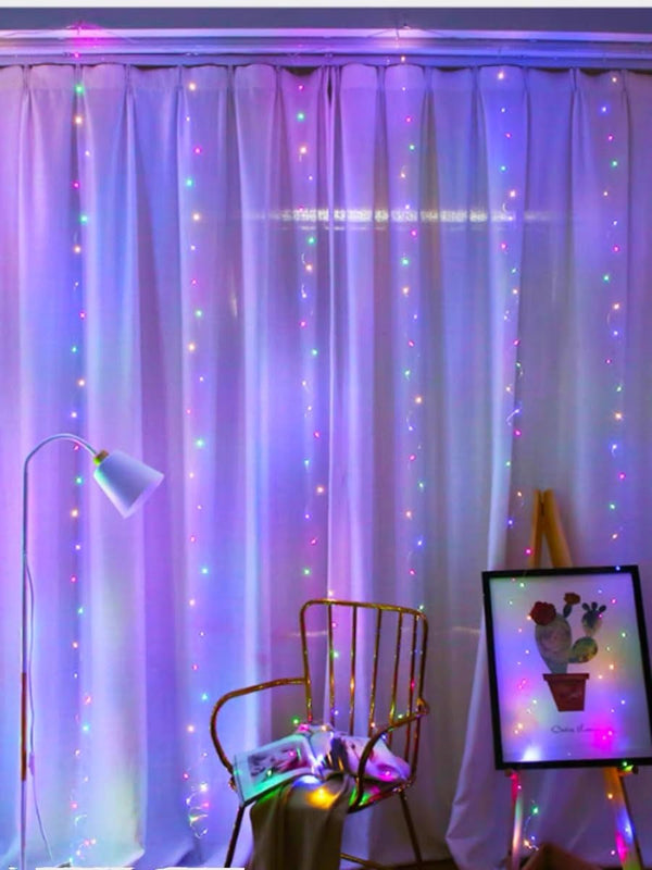 Generic 100 LED Colorful Curtain Light for Party/Wedding/Festival/Christmas,Window Blinking String Light for Bedroom/Living