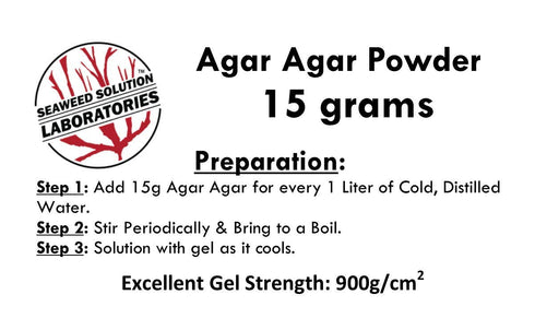 Agar Agar Powder, 15 grams, Laboratory Grade