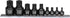 Set, M4- M18, 9 Set MIXPOWER Low Profile Impact Triple Square Bit Socket Solid One Piece Construction, Chrome