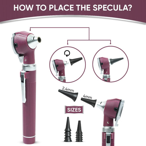 MeddSight 3X 10 6 Otoscope with Light, Fibre Optic Ear Scope for Kids & Adults, Zoom Magnifying Glass, LED Ear