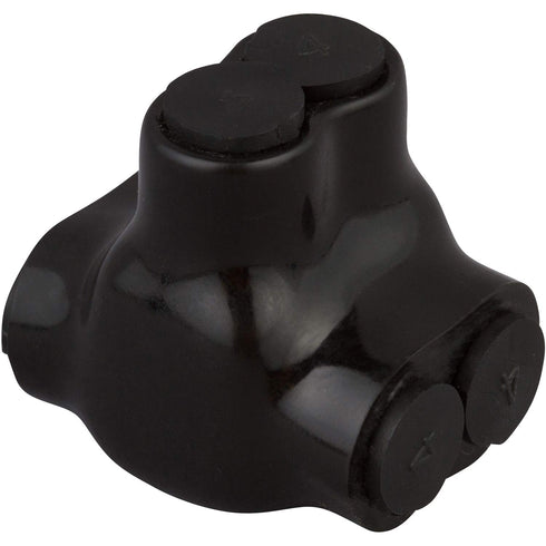 Morris Products 97117 Black Insulated Dual Entry Splice, 2 Set Screws, 3/0-6 Wire Range, 1-Pack