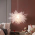 17.7 Inch Stacked Tulle Pendant Light, Modern Style Fabric Hanging Light, Pendant Lamp for DiningRoom, Living Room