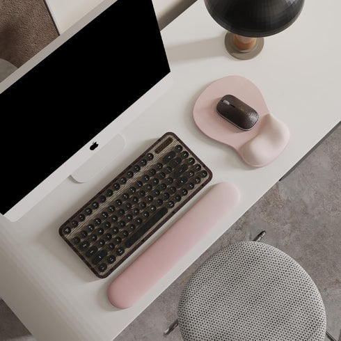 DEMON CHEST (09PinkSerenity Set) ErgoComfort Gel Wrist Rest Mouse Pad-Ergonomic Office Mousepad with Wrist