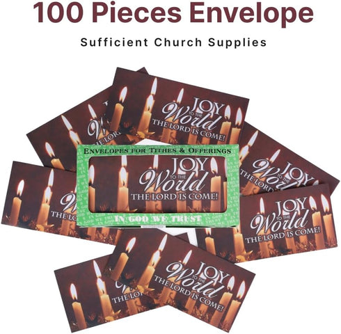 Church Offering Envelopes - Cash Envelopes for Tithes and Offering - Pack of 100 - Swanson Christian Products (Joy to