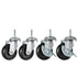 Pusalxl 2 inch,Casters Set 4,Castor 1/4,5/16,3/8 inch of Wheels Threaded Stem,Wheel for Wire Shelving Racks,Leveling