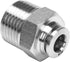 Push to Connect Fitting, 304 Stainless Steel Male Straight 1/4" Tube OD x 3/8" NPT Thread (Pack of 5)