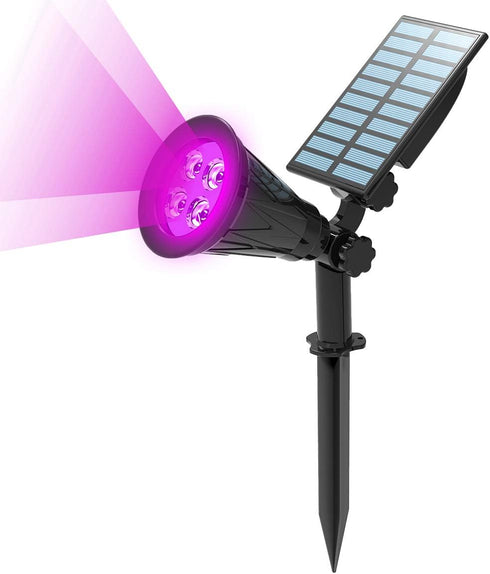 T-SUN Solar Spotlights, 4 LED Solar Waterproof Outdoor Landscape Lights, Auto-on/Auto-Off by