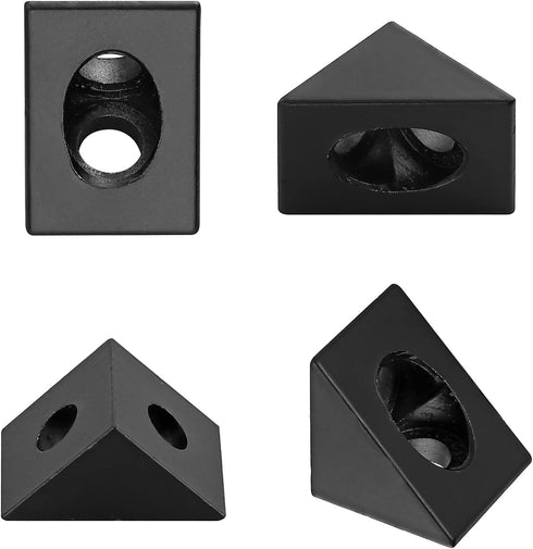 JiGiU 10PCS Triangle Angle Sharp Corner Bracket, Black Connector for 6mm Slot Aluminum Extrusion Profile