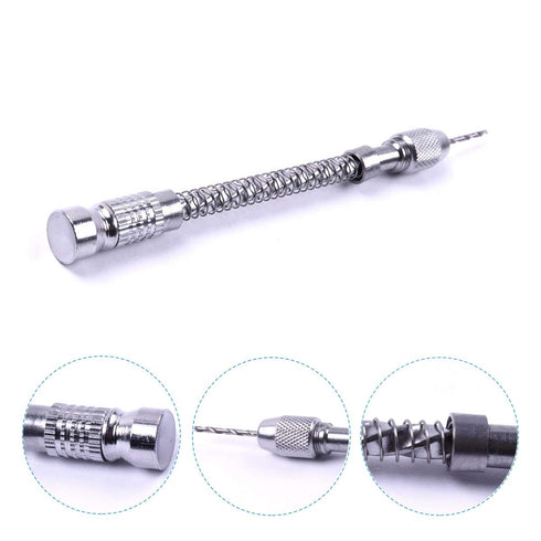 Manual Hand Drill Pin Vise + 20pcs Mini Drill Bit Set + 2pcs Drill Bit Chuck, Micro Tool for Jewelry Making, DIY, Wood,