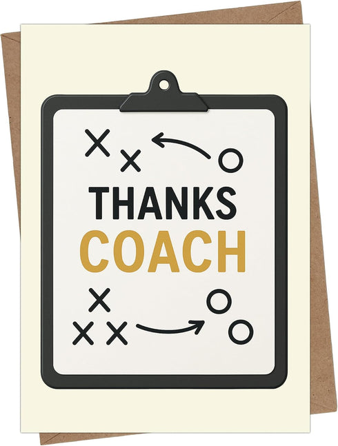 Cheerin Coach Thank You Card with Envelope - Coaches Appreciation Card for