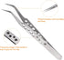 Precision Tweezers 122mm Elbow Pointed Hollow, Anti-slip Stainless Steel for Precision Parts Technology
