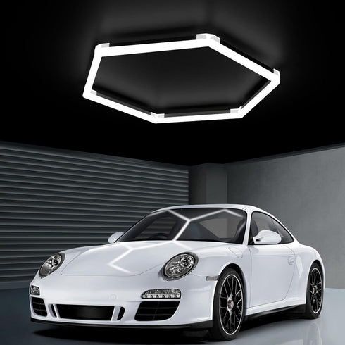 Garage Hexagon Lights, 42W 6500K Higher Brightness Hex Garage Lights, Plug and
