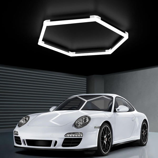 Garage Hexagon Lights, 42W 6500K Higher Brightness Hex Garage Lights, Plug and