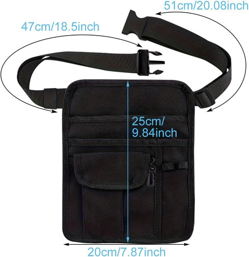 Kazheon Restaurant Waiter Waist Money Pouch Bag Server Pouch Bag Hotel Bar Apron Bags With Adjustable Belt(COLOR:Black)