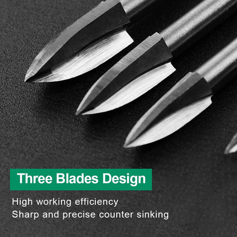 Wood Carving Drill Bits Set for Dremel Rotary Tool, 5Pcs Engraving Accessories with 1/8” Shank for DIY Carving