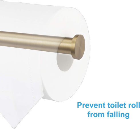 Toilet Paper Holder, SUS304 Stainless Steel Round Size, Brushed Gold, 2 Pack