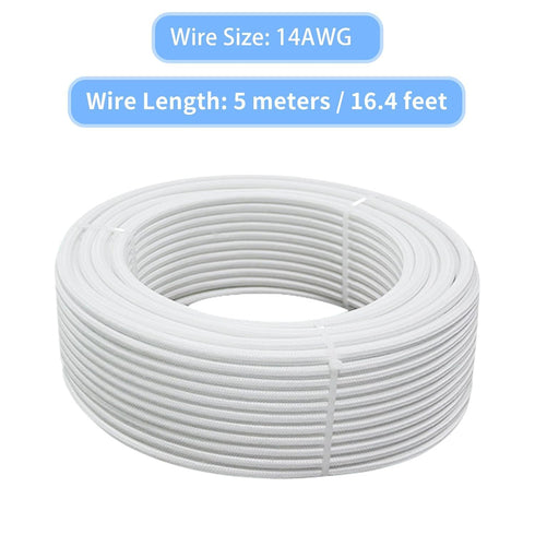 KToyeang 14 2 16.4Ft, -76-932 14 2 Gauge Conductor High Temperature Wire AWG Mica Fiberglass Core Copper Wire Insulated