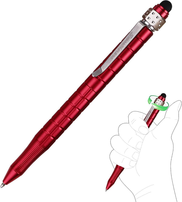 SMOOTHERPRO Stylus Fidget Spinner Pen, Compatible with Parker Refill, Creative Gadget EDC for Office School Red