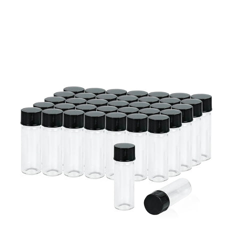 ALWSCI 1 Dram Glass Vials, Small Liquid Sample Vial, 4 ml Borosilicate Glass Empty Vials with 13-425 Black Screw Caps