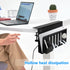 Desk Side Storage, Laptop Metal Organizer, Under Desk Holder with Pen Holder and 2 Hooks, Black